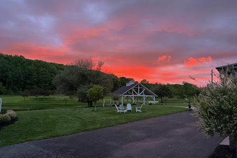 Sunset over Morning Glory Wedding Venue in Western New York
